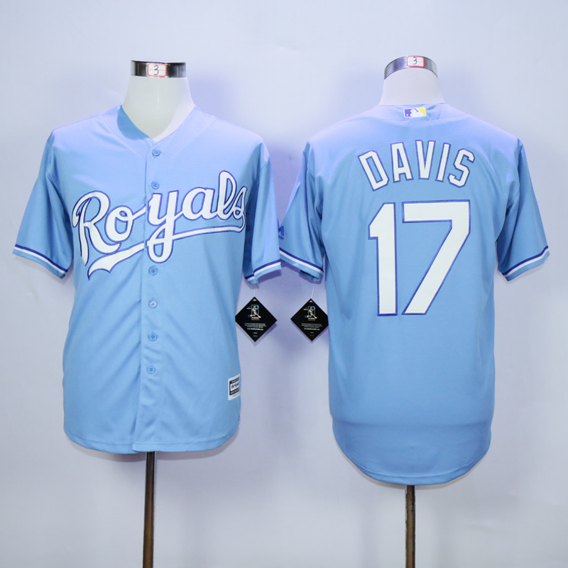 Men Kansas City Royals #17 Davis Light Blue MLB Jerseys